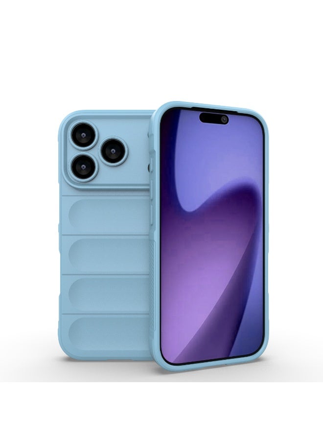 Phantom Shield Silicone Case with Anti-Scratch Soft Microfiber Lining, High Resilience Rubber Full Body Shockproof Cover Compatible with Apple iPhone 17 Pro (Light Blue) - Image 1